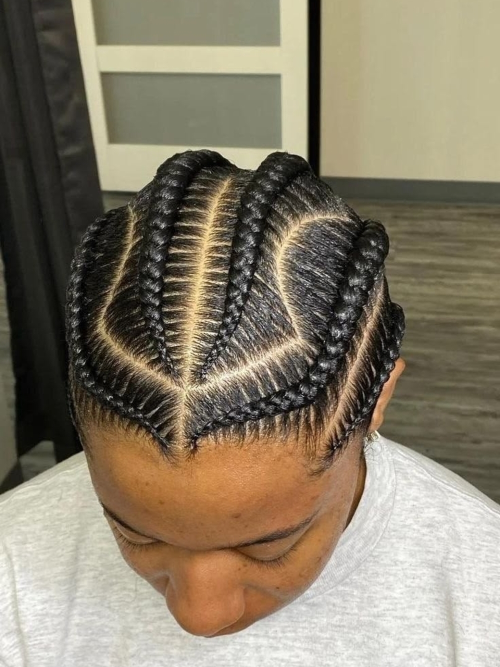 Classic Black Cornrow Braids - Professional Styling